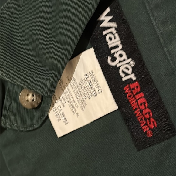Wrangler Riggs workwear dark Irish green button shirt XL - Picture 5 of 6